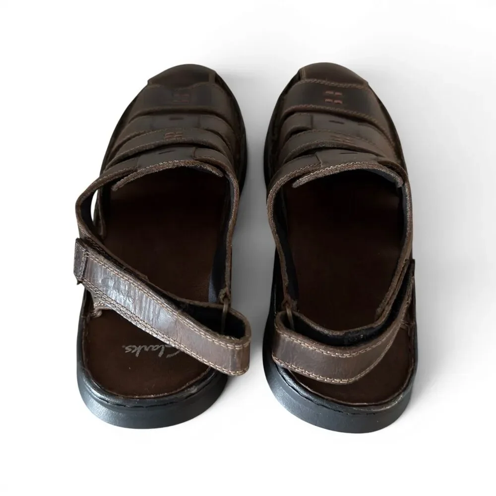 Clarks Swing Sky Mens 11M Brown Leather Fisherman Sandals Comfort 26068017